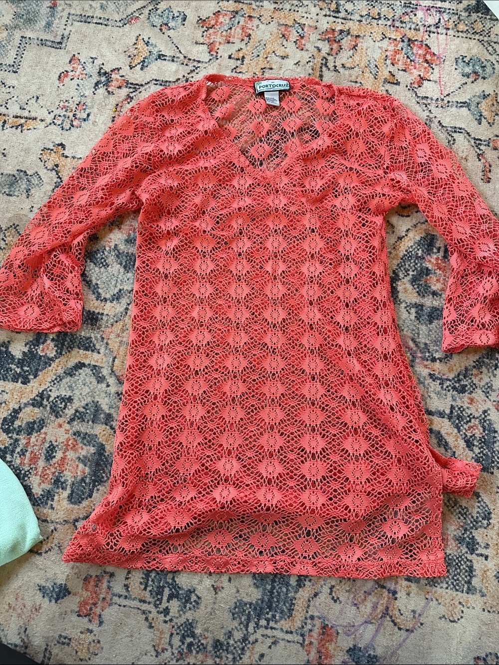 Portocruz Coral Crochet Cover-Up